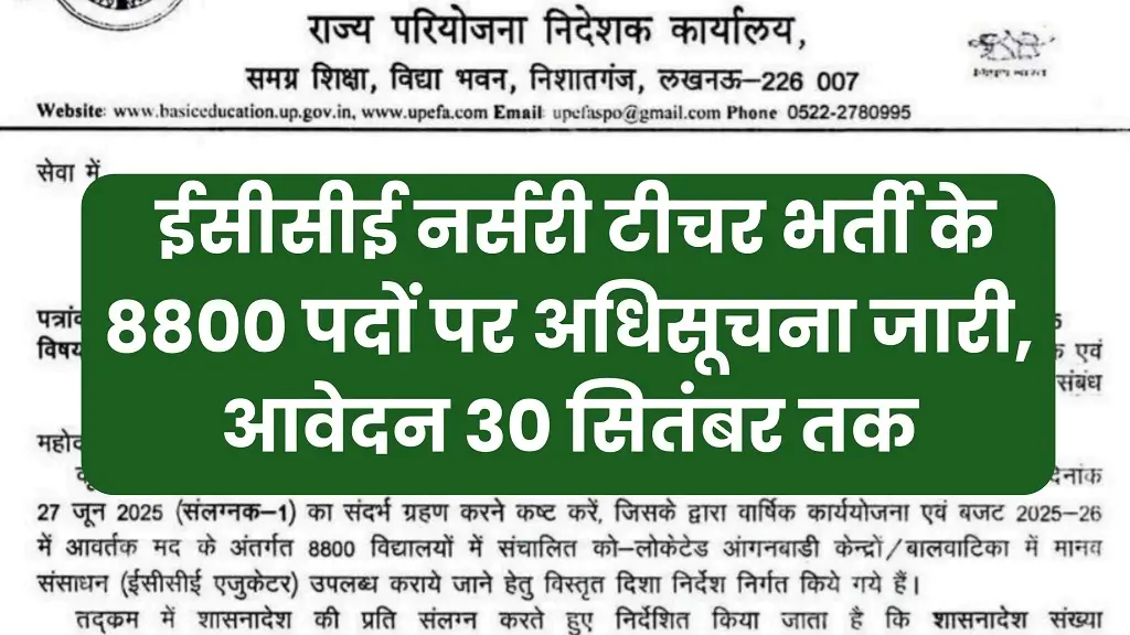 ECCE Teacher Vacancy 2025