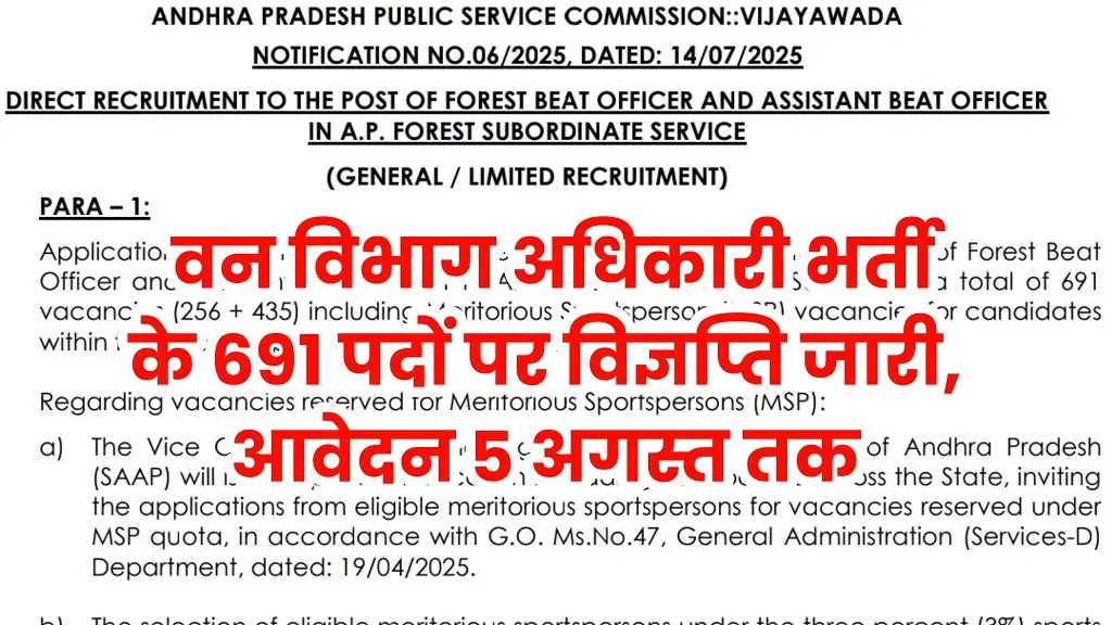 Forest Officer Vacancy 2025