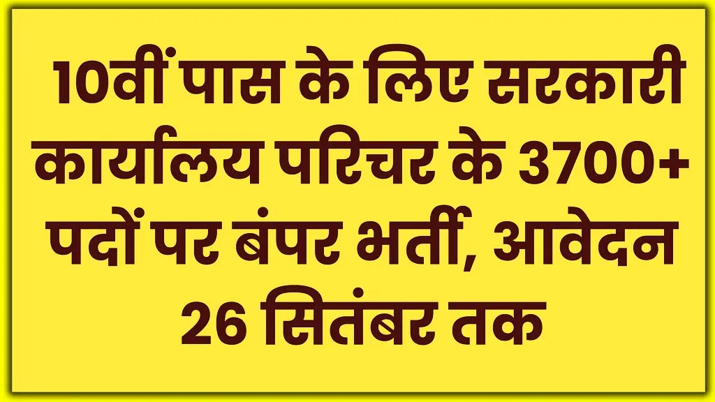 Office Attendant Recruitment 2025